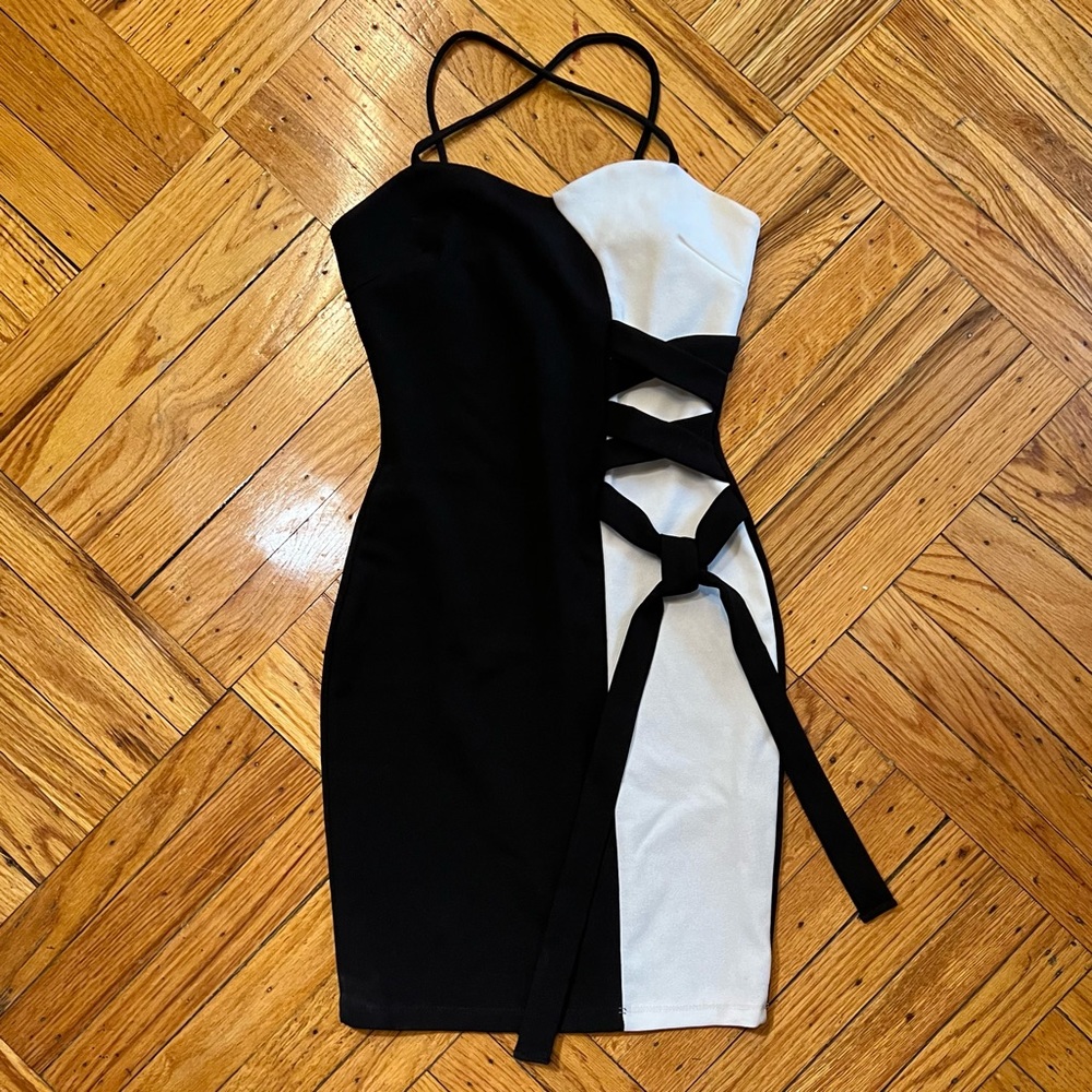Black/White Tie Dress